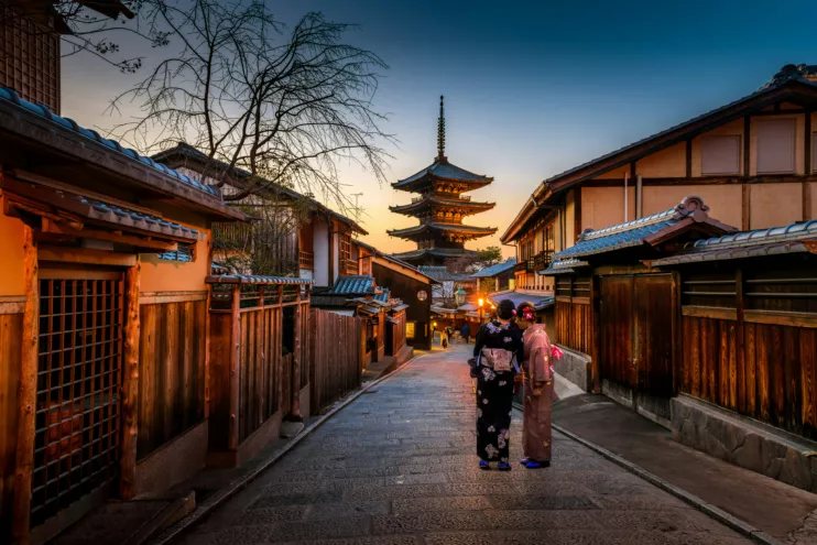 Ruas de Kioto no Japão